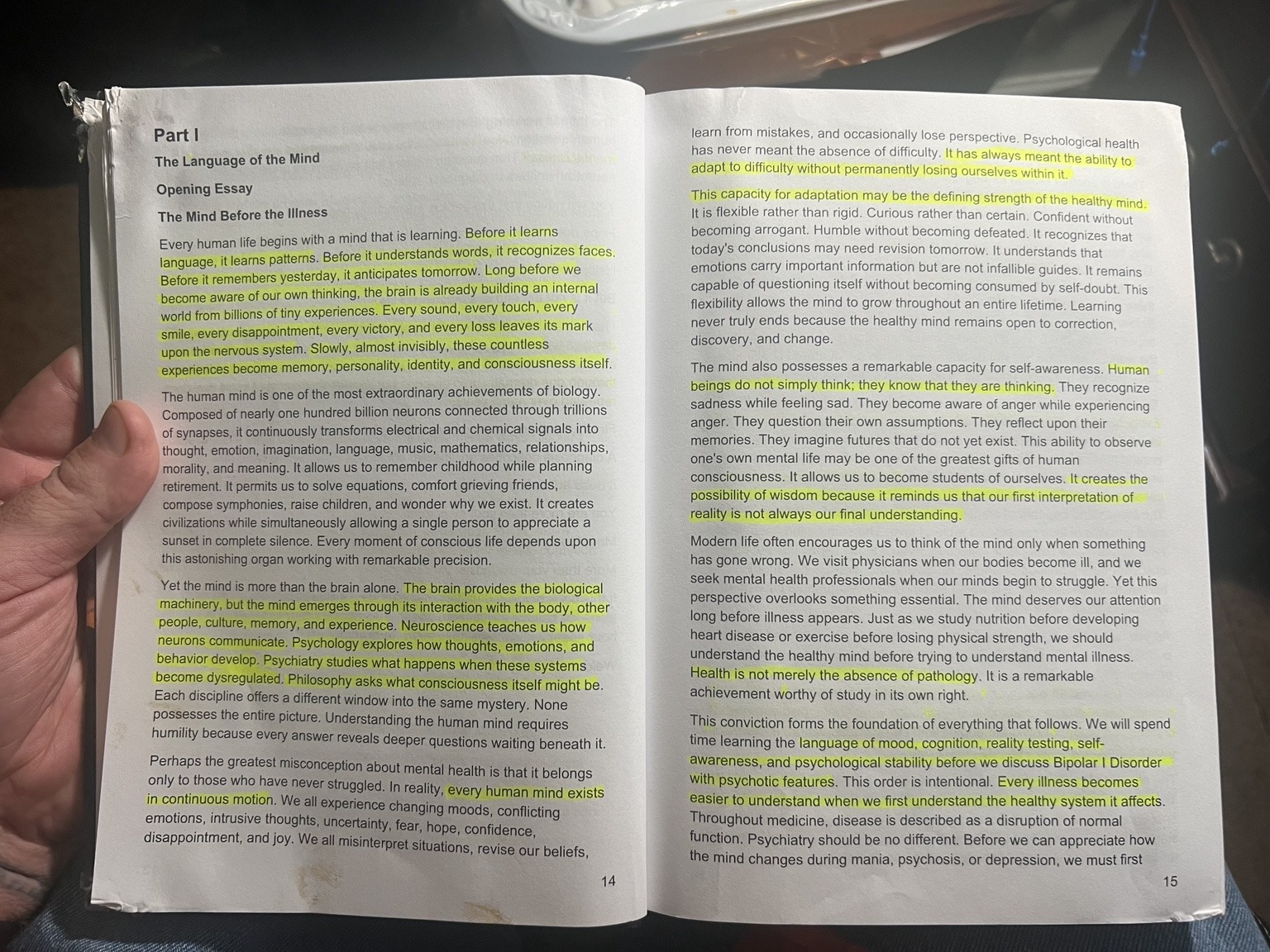 Highlighted manuscript pages