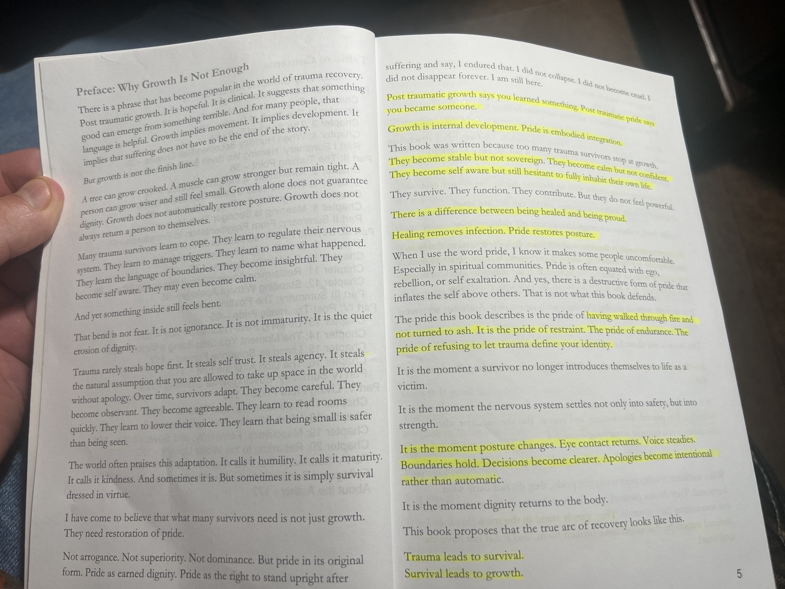 Highlighted nonfiction manuscript